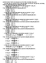 Một số công thức giải nhanh bài tậi trắc nghiệm Hóa học